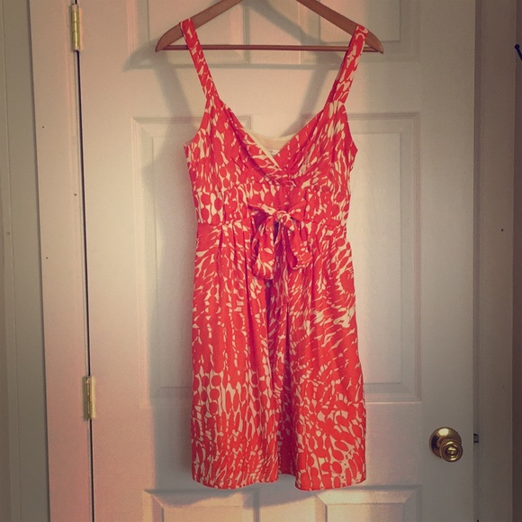 Lauren Conrad size 8, orange and beige dress - Picture 1 of 3
